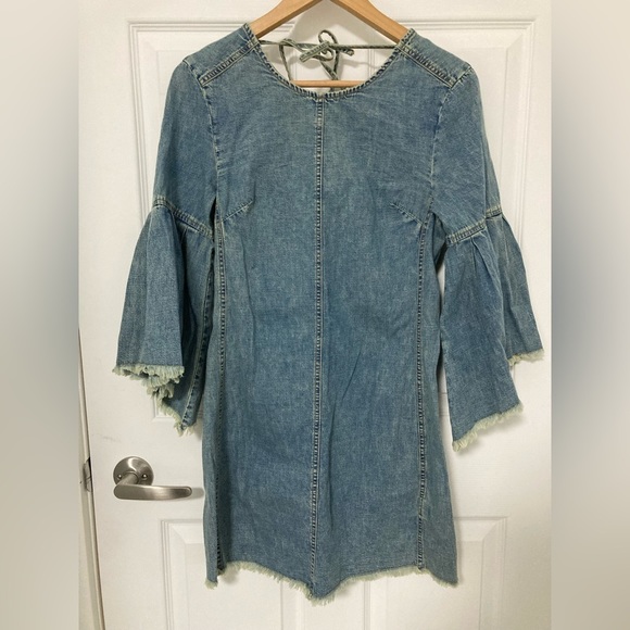 We the Free Reckless Bell-Sleeve Denim Mini - Size 2 - Picture 7 of 10